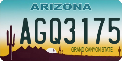AZ license plate AGQ3175