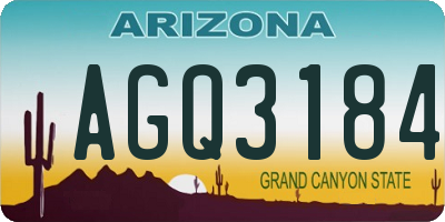AZ license plate AGQ3184