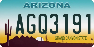 AZ license plate AGQ3191