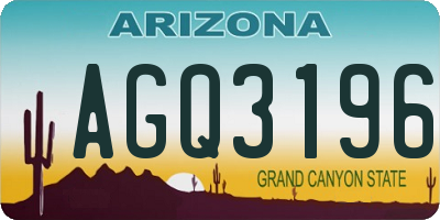AZ license plate AGQ3196