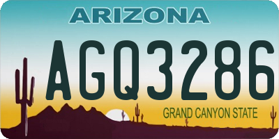 AZ license plate AGQ3286