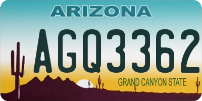 AZ license plate AGQ3362