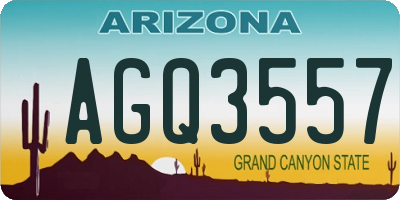 AZ license plate AGQ3557