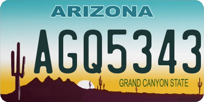 AZ license plate AGQ5343