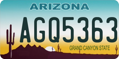 AZ license plate AGQ5363