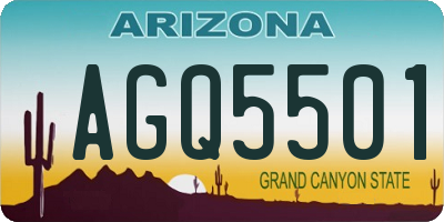 AZ license plate AGQ5501