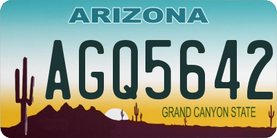 AZ license plate AGQ5642