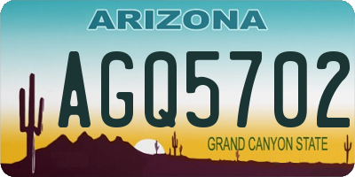 AZ license plate AGQ5702