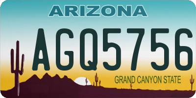 AZ license plate AGQ5756
