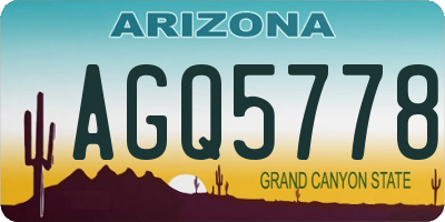 AZ license plate AGQ5778