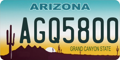 AZ license plate AGQ5800