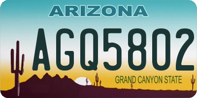 AZ license plate AGQ5802