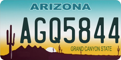 AZ license plate AGQ5844