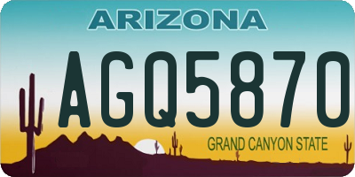 AZ license plate AGQ5870