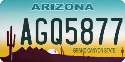 AZ license plate AGQ5877