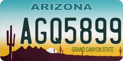 AZ license plate AGQ5899