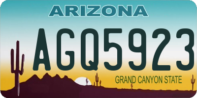 AZ license plate AGQ5923