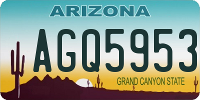 AZ license plate AGQ5953