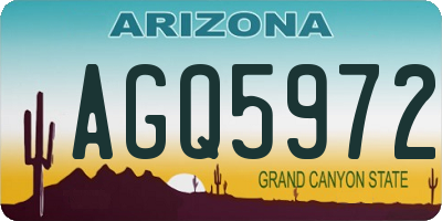 AZ license plate AGQ5972