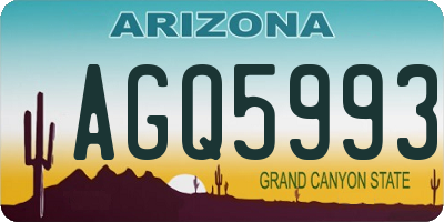 AZ license plate AGQ5993