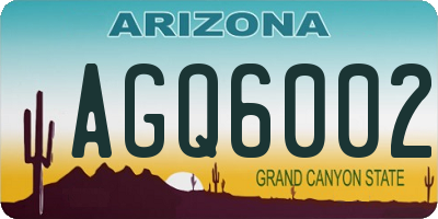 AZ license plate AGQ6002