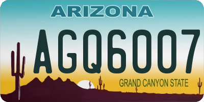 AZ license plate AGQ6007