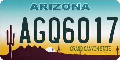 AZ license plate AGQ6017