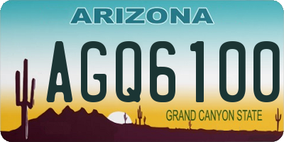 AZ license plate AGQ6100