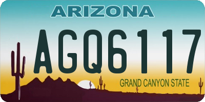 AZ license plate AGQ6117
