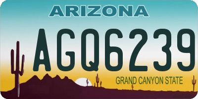 AZ license plate AGQ6239