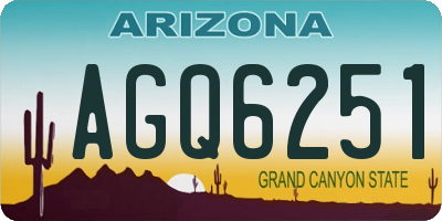 AZ license plate AGQ6251