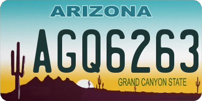 AZ license plate AGQ6263