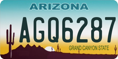 AZ license plate AGQ6287