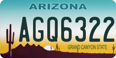 AZ license plate AGQ6322