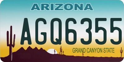 AZ license plate AGQ6355