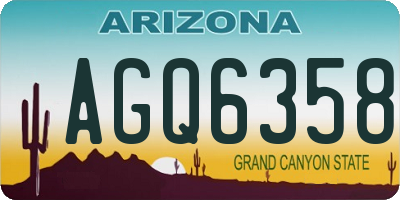 AZ license plate AGQ6358