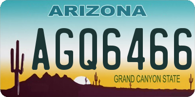 AZ license plate AGQ6466