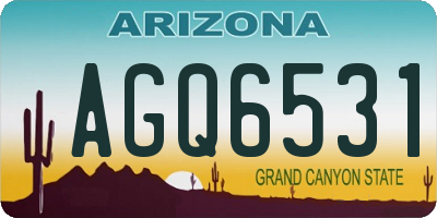 AZ license plate AGQ6531