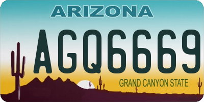 AZ license plate AGQ6669