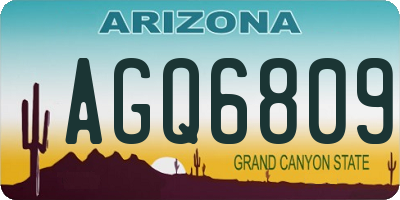 AZ license plate AGQ6809