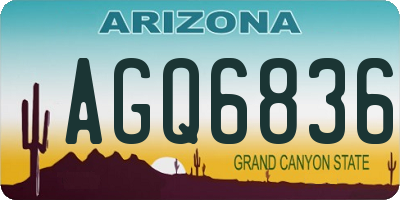 AZ license plate AGQ6836