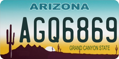 AZ license plate AGQ6869