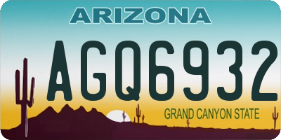 AZ license plate AGQ6932