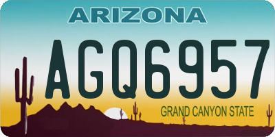 AZ license plate AGQ6957