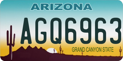 AZ license plate AGQ6963