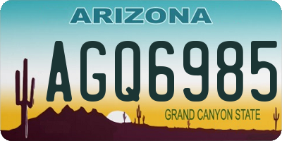 AZ license plate AGQ6985
