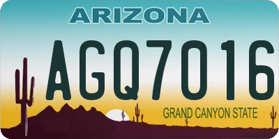 AZ license plate AGQ7016
