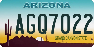 AZ license plate AGQ7022