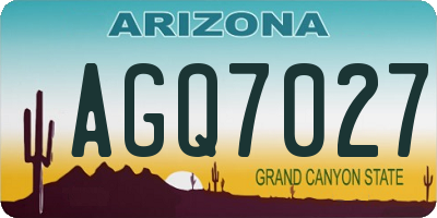 AZ license plate AGQ7027