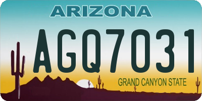 AZ license plate AGQ7031